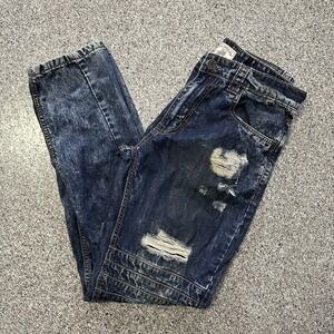 Smoke Rise Jeans Mens 34x34 Moto Distressed Grunge Denim Thrashed Streetwear